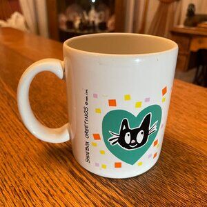 Vintage Humorous Shoebox Greetings Cat Themed Coffee Cup Mug